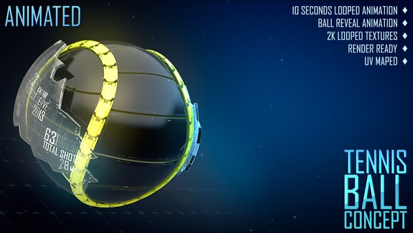 3d model tennis ball concept