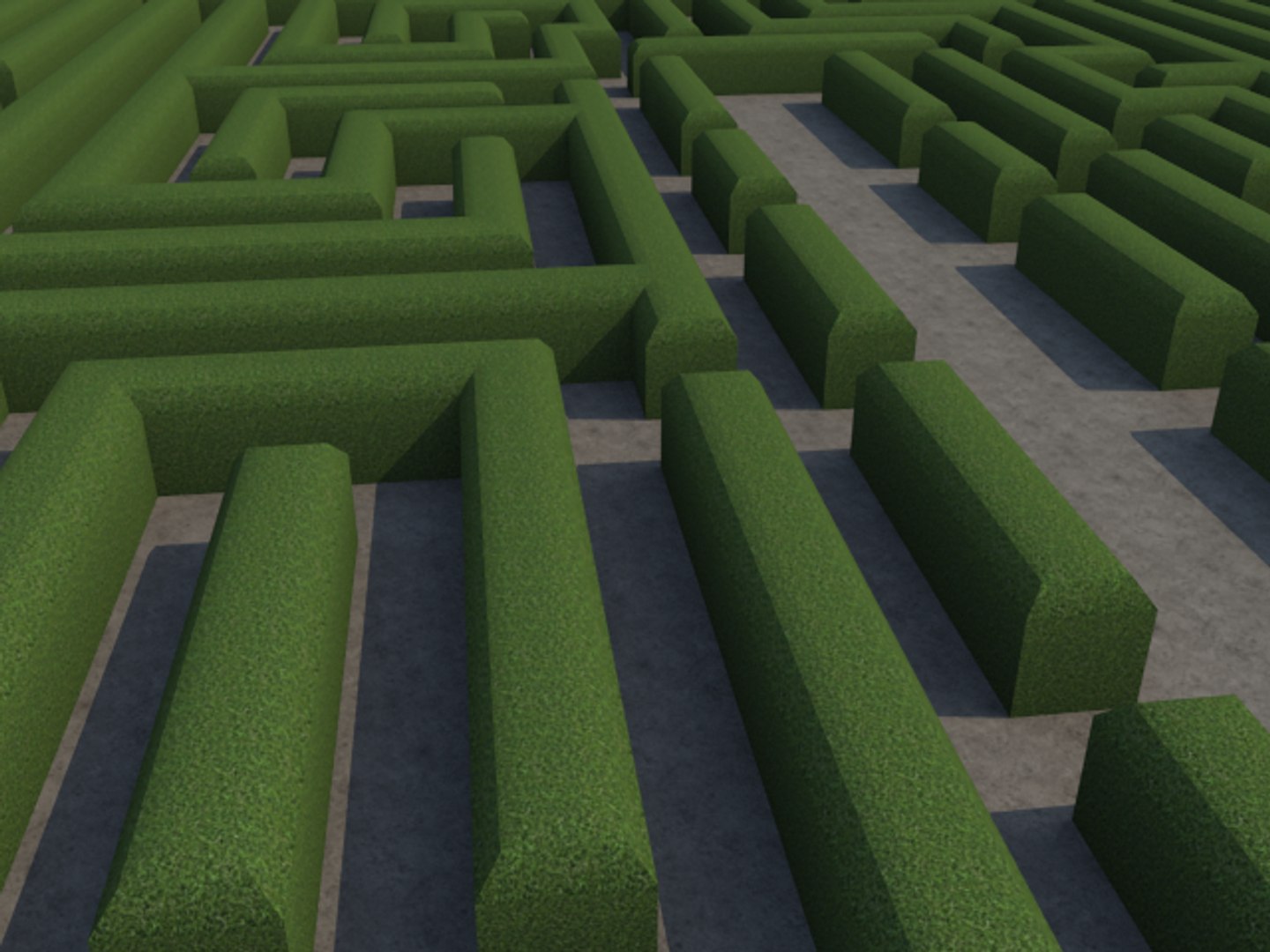 hedge maze shining low-poly 3ds