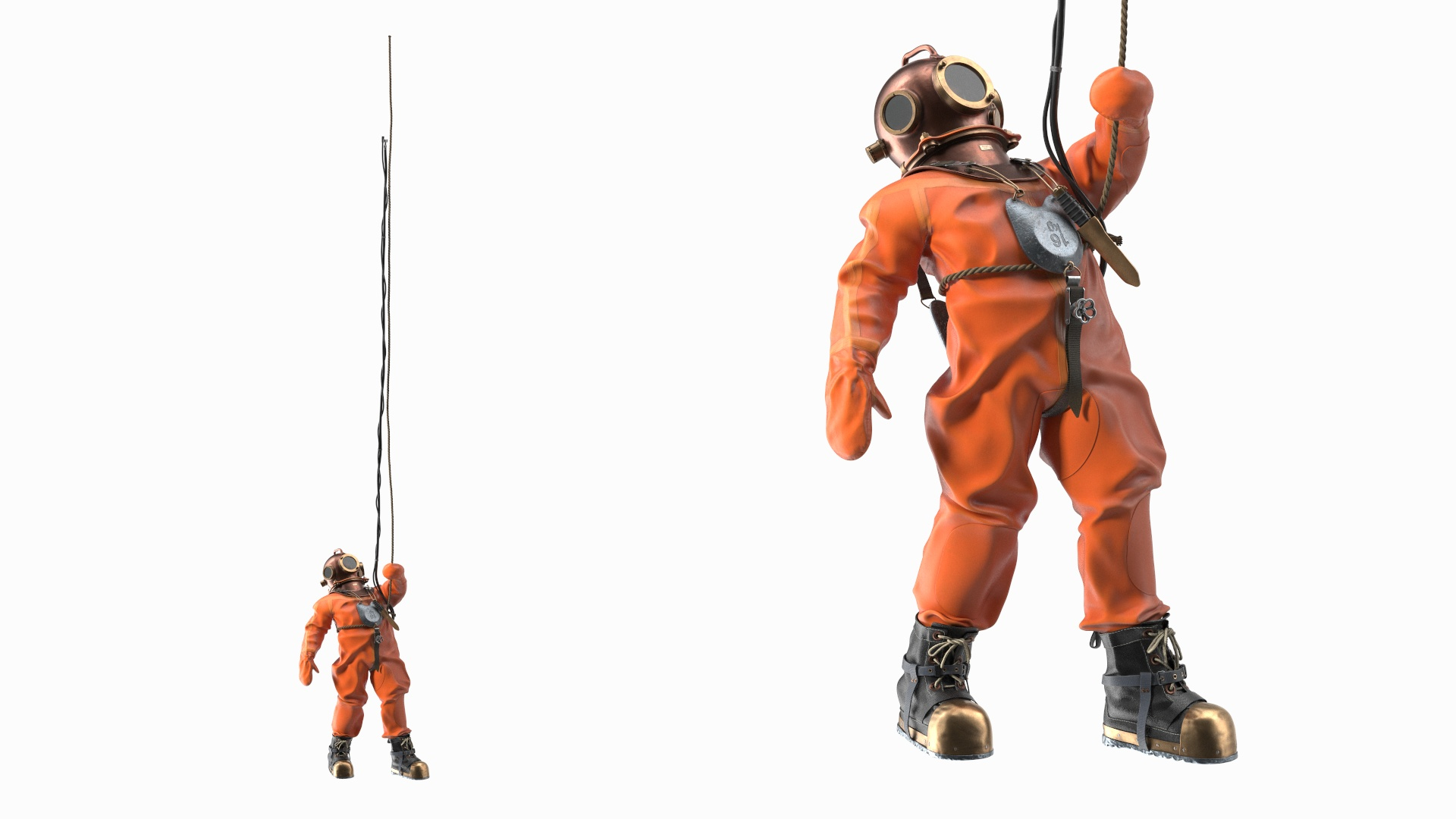 3D Old World Diving Armor New Surfacing Pose - TurboSquid 2316292