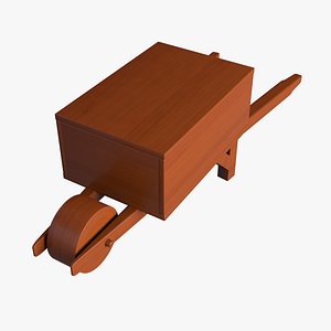 wooden wheelbarrow 3D model