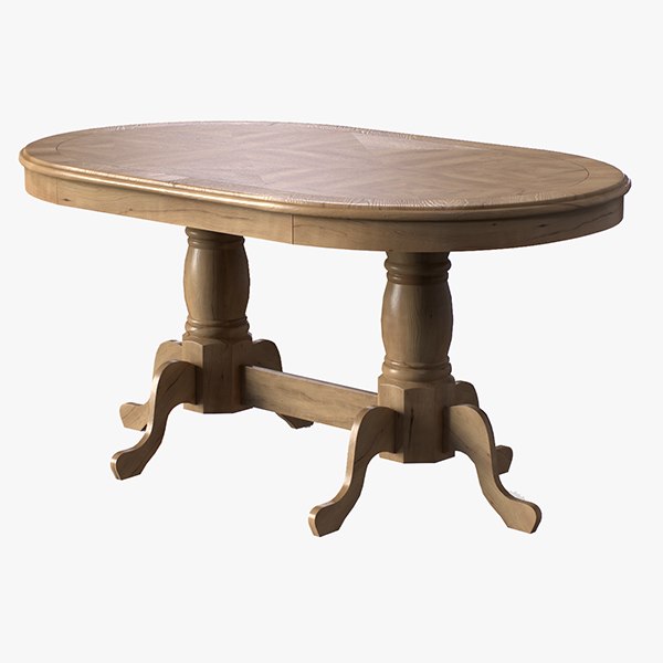 3D Woodway Dining Table in hickory wood