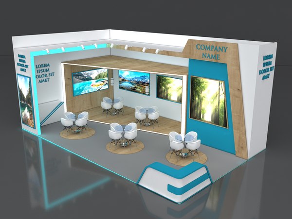 Exhibition Booth 3D Model 6x3 Mtr Exhibition Stall Design,, 48% OFF