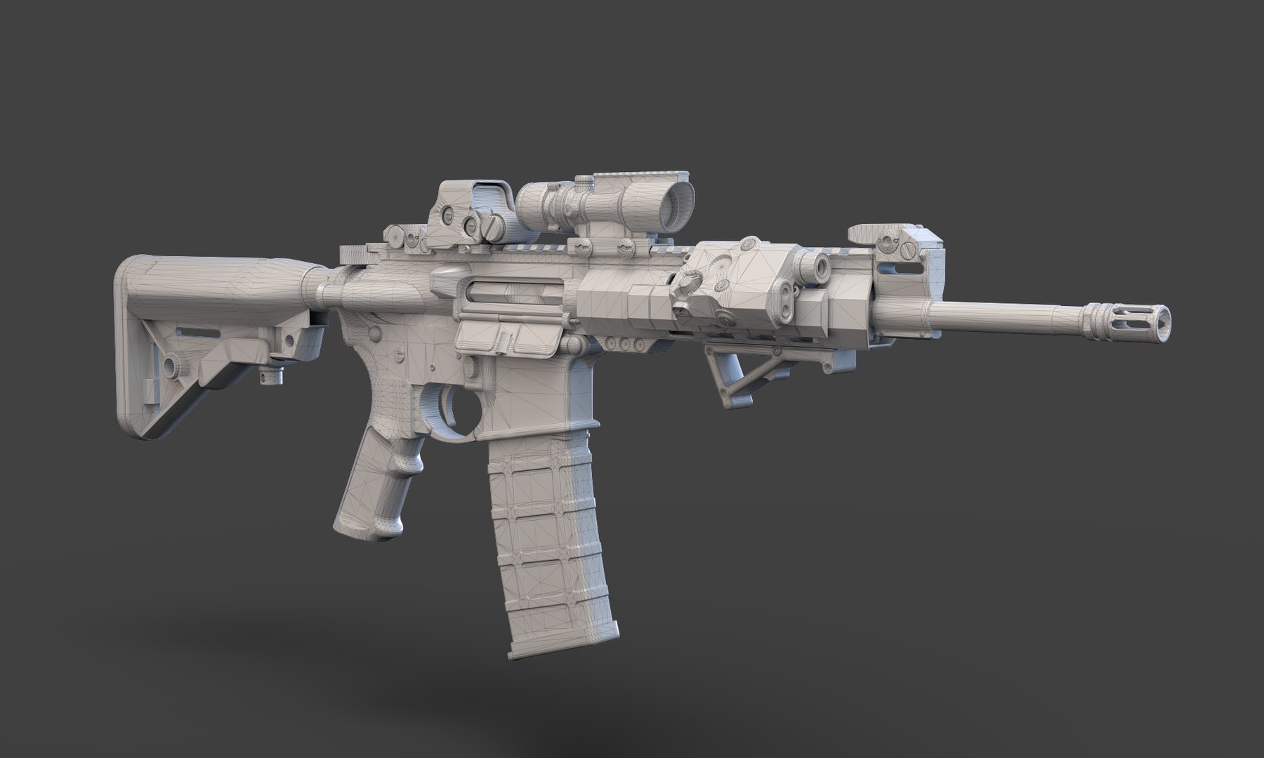 Low Poly Rifle With Parts 3D Model - TurboSquid 2126204