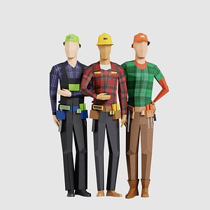 3D men people pack model