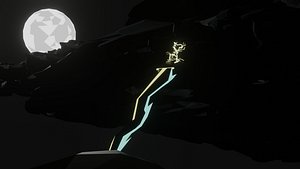 Animated Electro Sword Espada electrica Night clouds and moon 3D model