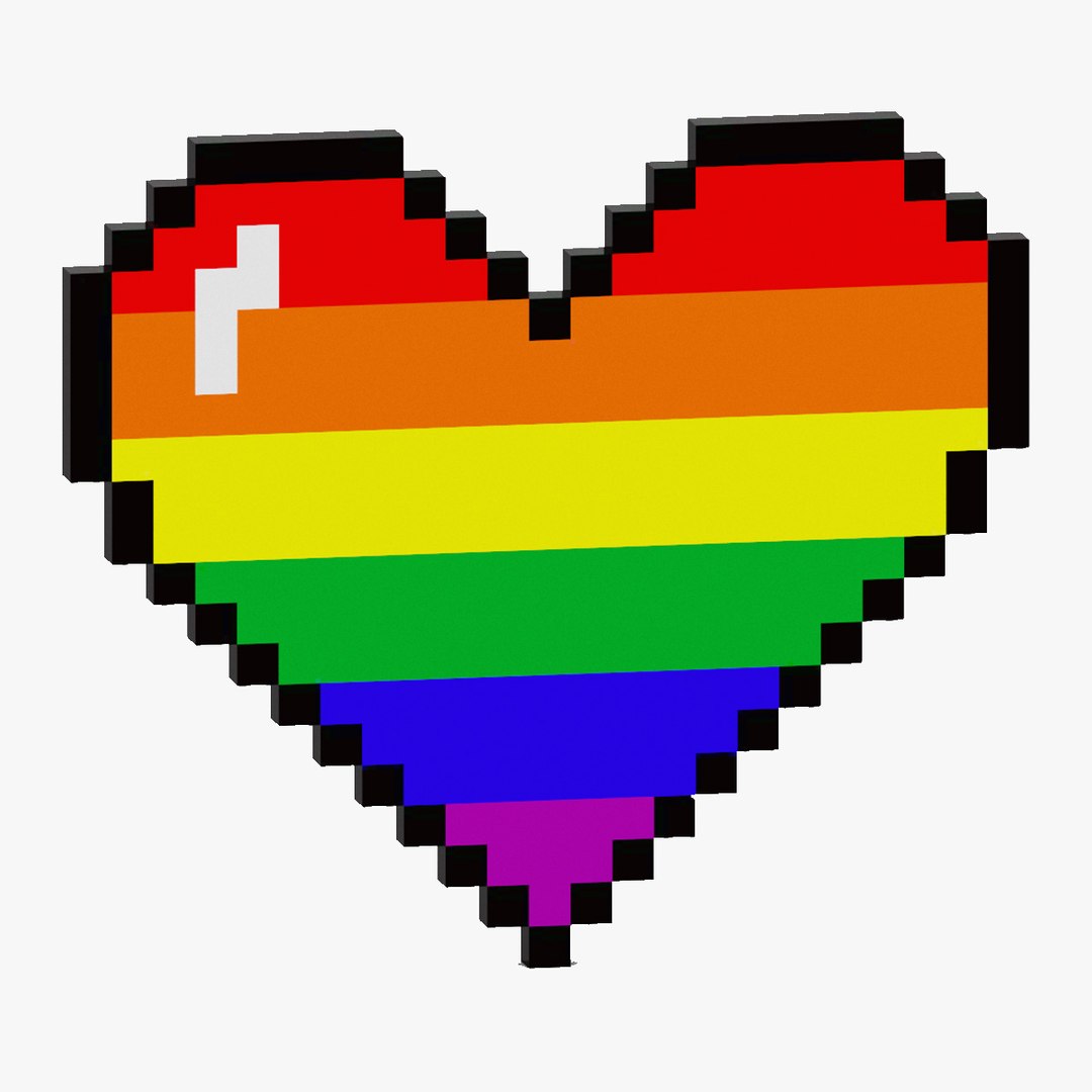 Voxel Rainbow Heart Symbol 3D - TurboSquid 1885002