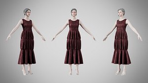 Dress 24 Chocolate Velvet With Design