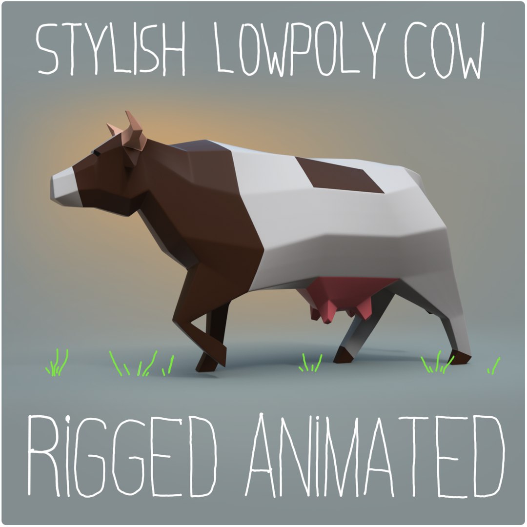 Cow Rigged Animation 3D Model - TurboSquid 1561212