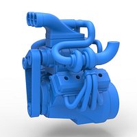 Twin turbo supercharged V8 Engine Version 2 Scale 1 to 25