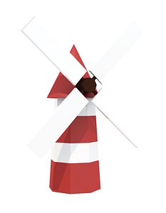 low poly windmill