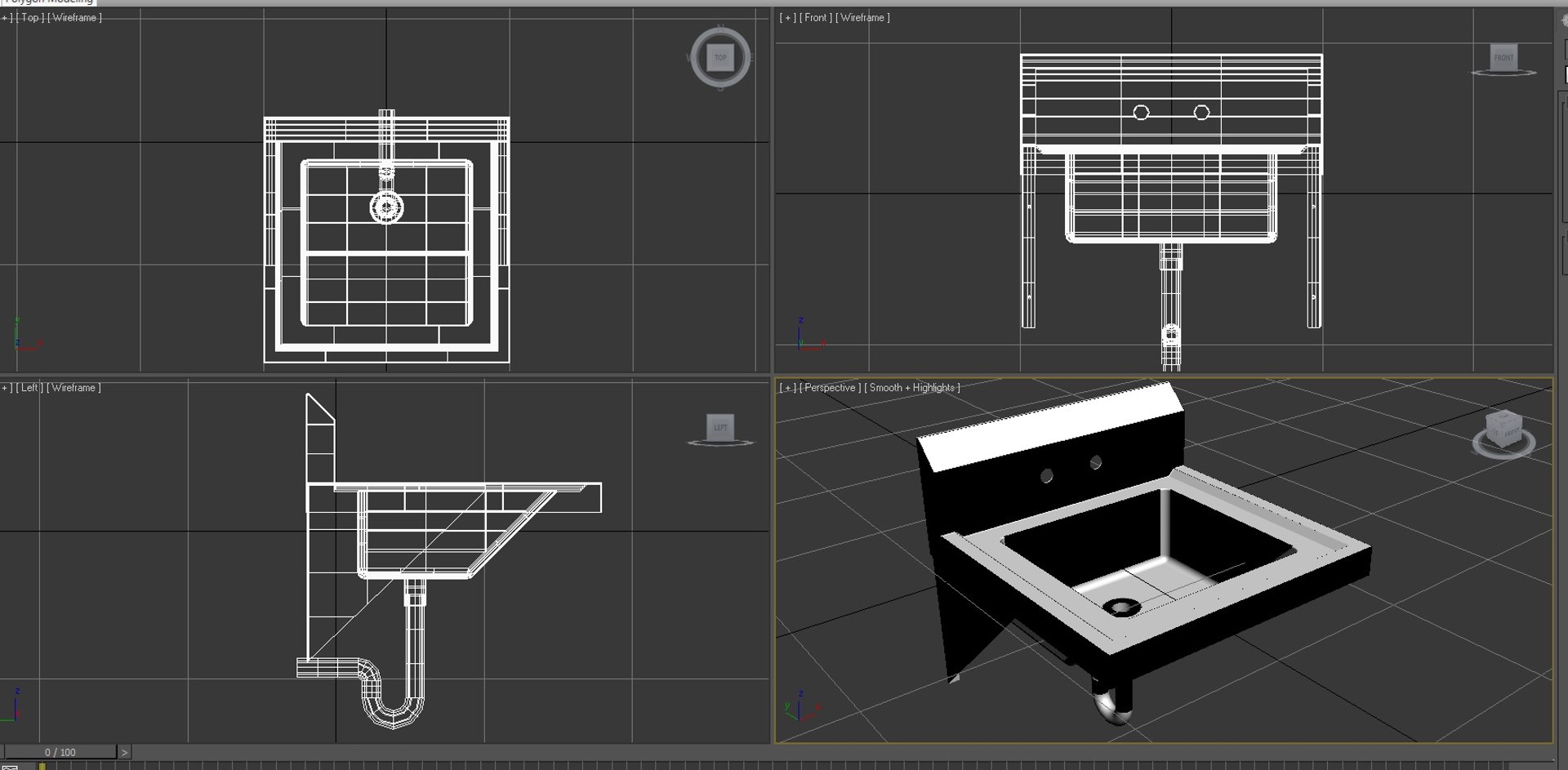 Stainless Steel Hand Sink 3D Model | 1143444 | TurboSquid
