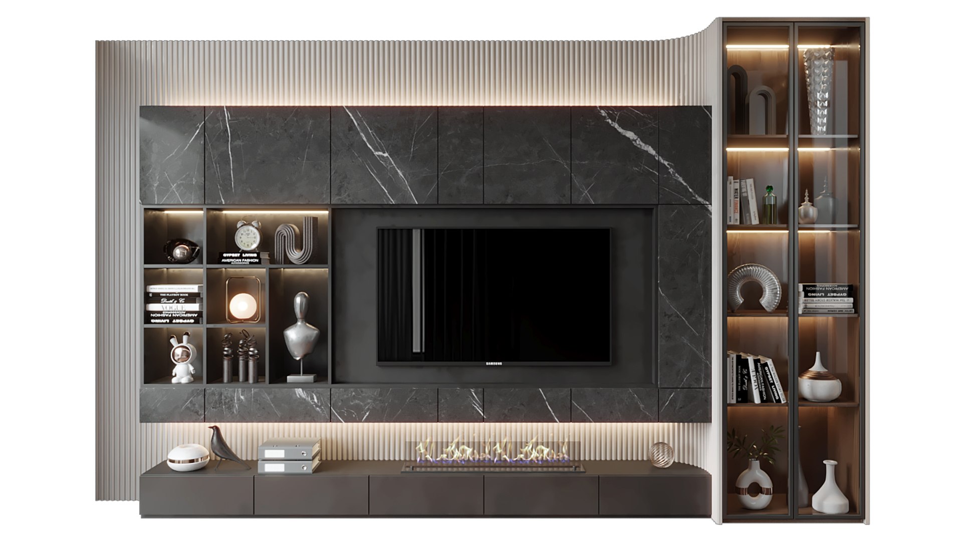 3D TV Wall Set 631 Model 3D Model - TurboSquid 2081637