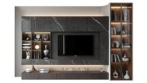 3D TV wall set 631 model 3D model