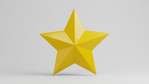 Star simple 5 pointed cartoon icon symbol