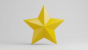 Star simple 5 pointed cartoon icon symbol