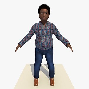 african boy rigged male 3d model