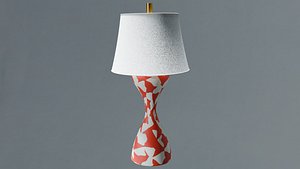 Modern hourglass shaped table lamp with red spots 3D model