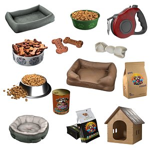 Dog Accessories collection 3D model