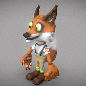 cartoon fox 3D model