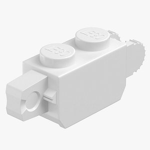 Lego Brick 1x2 Click Hinge Both Ends (Vertical) White