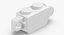 Lego Brick 1x2 Click Hinge Both Ends (Vertical) White