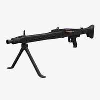 MG-3 Machine Gun Low Poly