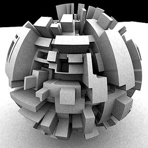 3d greebled sphere model