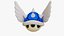 3D Mario Bros Koopa Shell Wings  Blue model