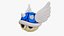 3D Mario Bros Koopa Shell Wings  Blue model
