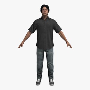 Casual Asian Man (Not Rigged)