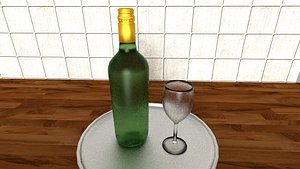3d model wine bottle