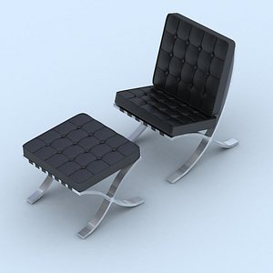 3d model barcelona chair
