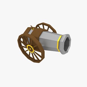 3D Low Poly Western Cannon