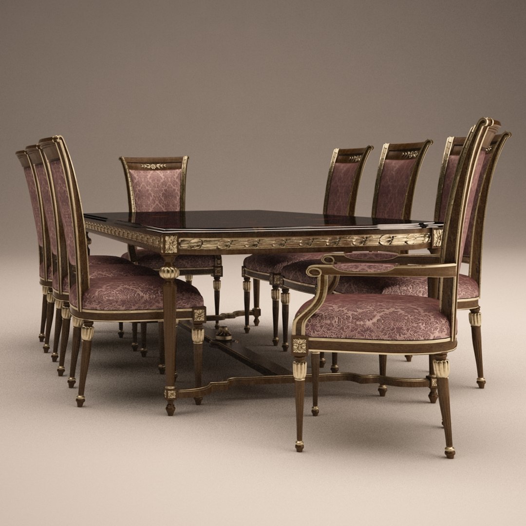 Dining Table Classic 3d Model
