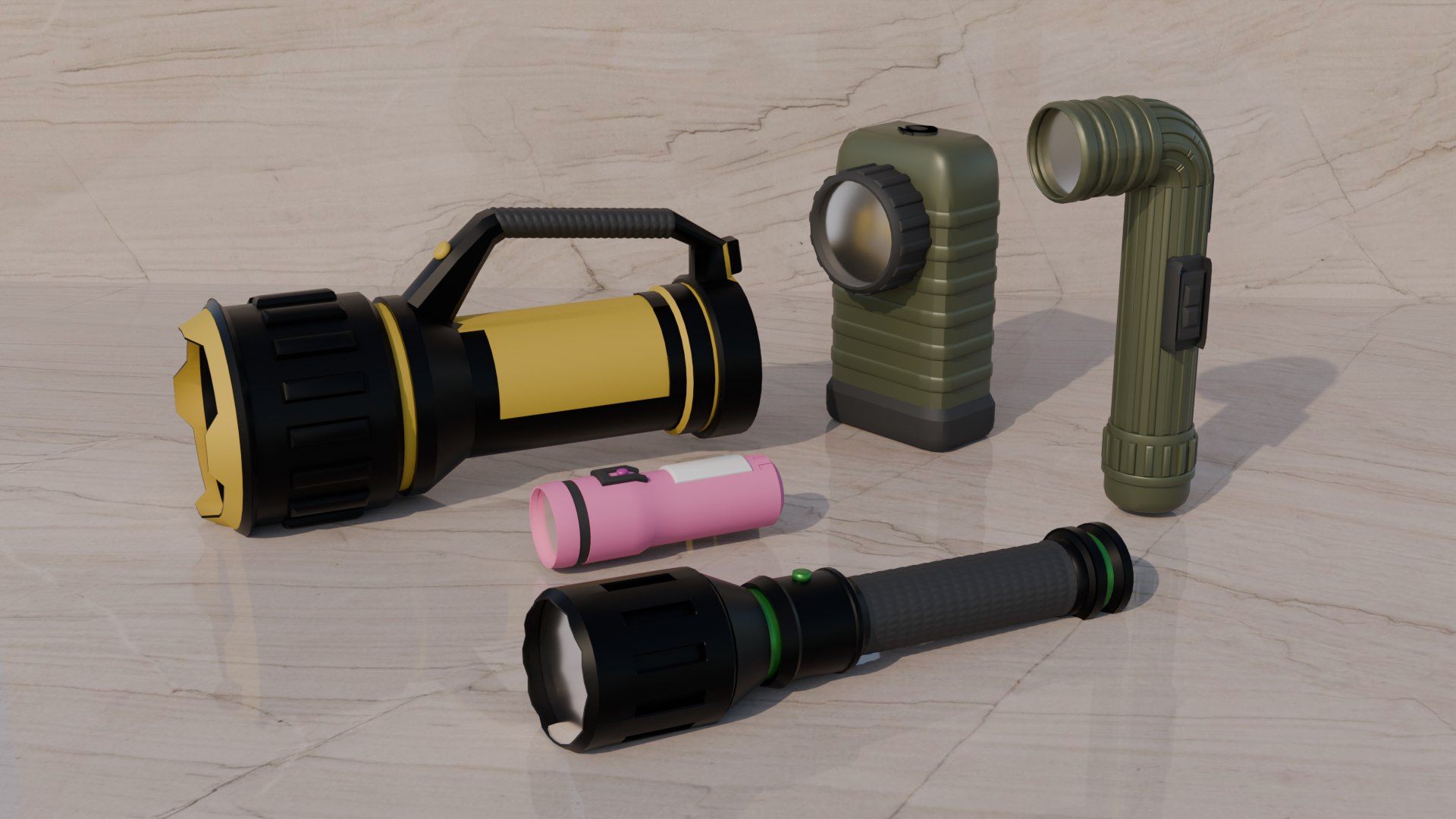 3D Flashlight Pack Model - TurboSquid 2343382