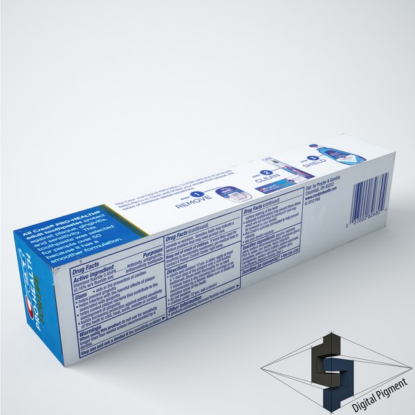 3d model of crest pro health toothpaste