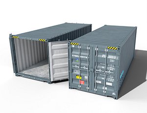 20ft Cargo Container Blue Grey
