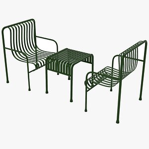 3D Hay Palissade Striped Outdoor Furniture model
