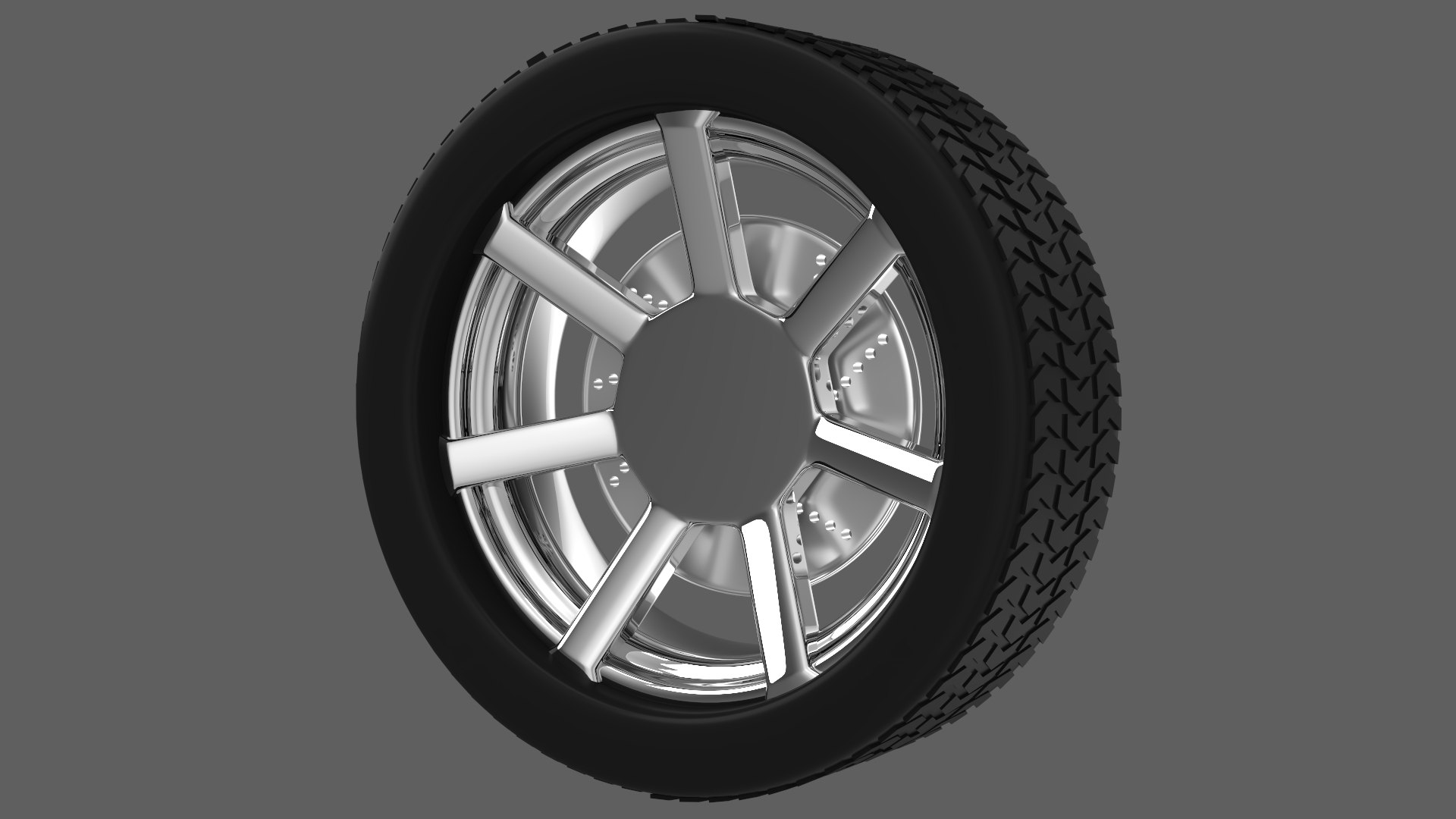 Simple Chrome Wheel 2 3D Model - TurboSquid 2388507