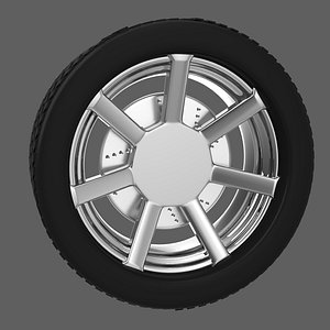 Simple Chrome Wheel 2 3D model