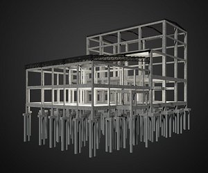 3D Industrial building 007 model