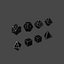 ETB Metal Dice Collection Game Ready Low Poly PBR Low-poly