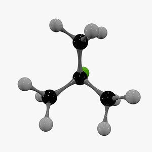 T Butyl Chloride Molecule 3D model