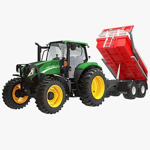 Tractor With Dump Trailer 3D model