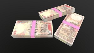 Indian 1000 Note Currency Bundle AR VR PBR