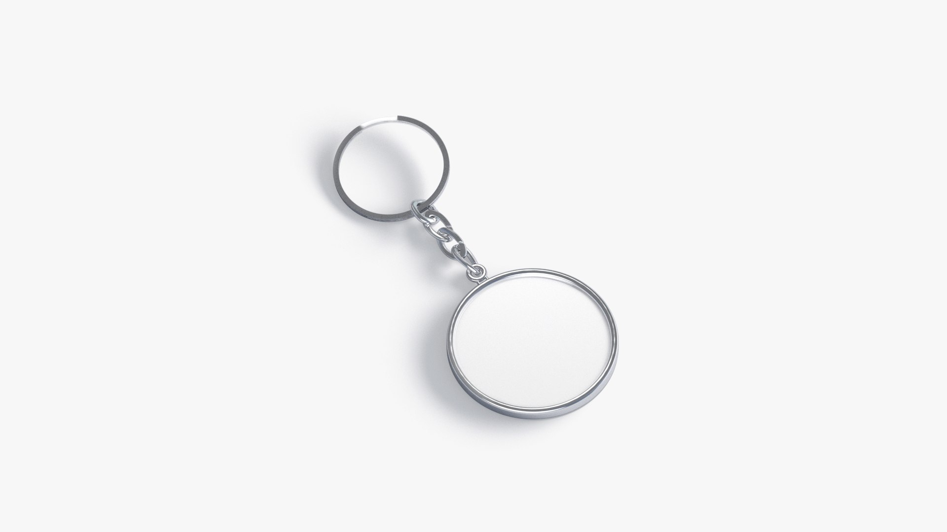 White Round Keychain - Key Tag Holder Model - TurboSquid 1994111