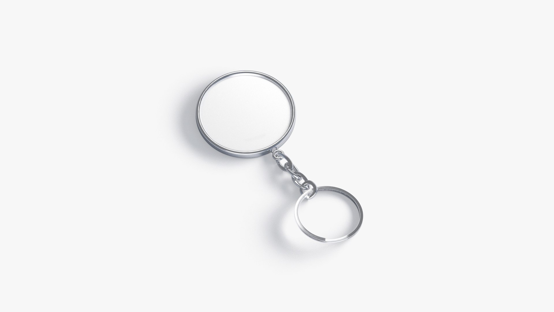White Round Keychain - Key Tag Holder Model - TurboSquid 1994111