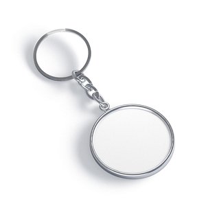 White Round Keychain - key tag holder model