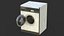 Modelo 3D de máquina de lavar roupa, pronto para jogos, baixa poligonagem, texturizado com PBR, mapas 4K, recurso para Unity, Unreal, VR e AR.