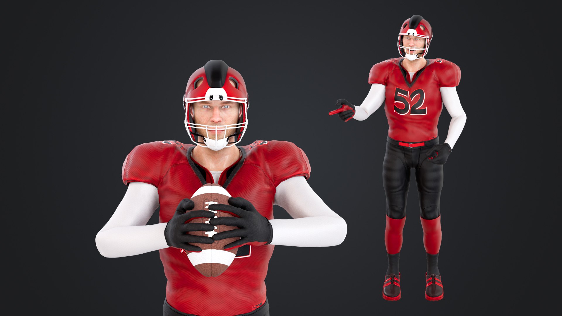 3D American Football Player Model - TurboSquid 2376313
